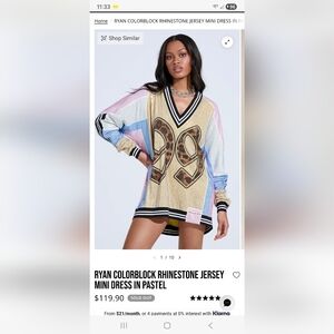 Akira Ryan Colorblock Rhinestone Jersey Mini Dress